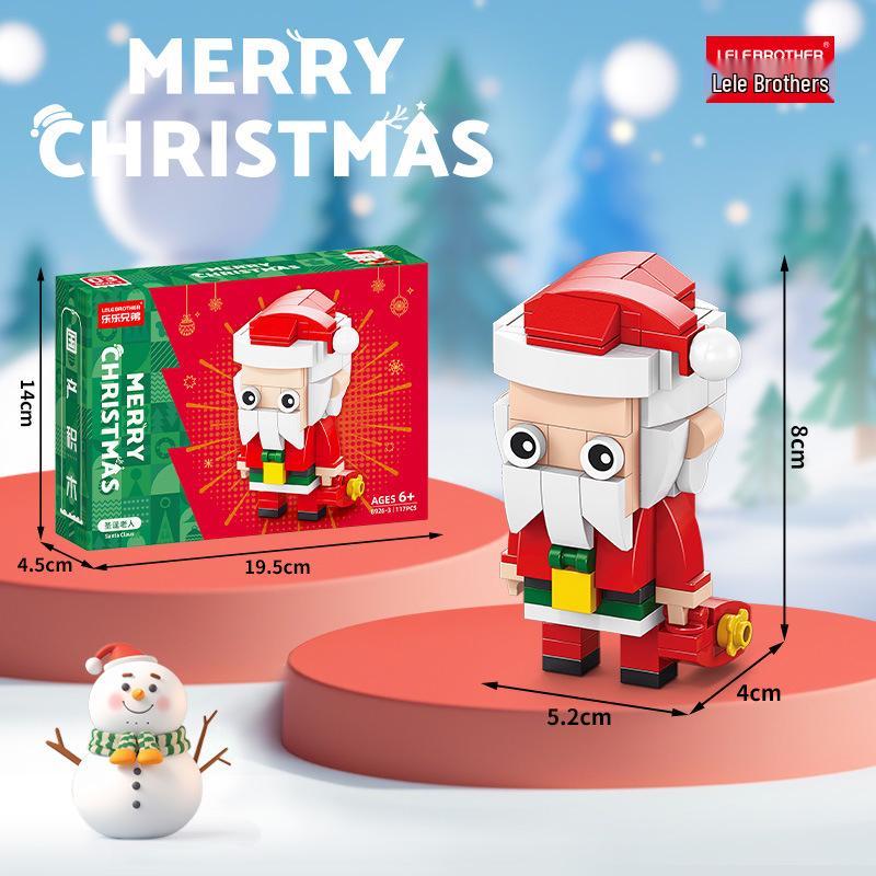 Christmas-Themed Lego-Compatible Building Blocks: Tree, Reindeer & Santa Set