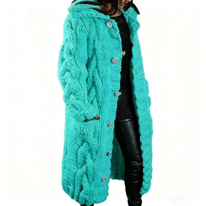 

2026 European and American Women s New Fashion Cardigan Plus-Size Sweater Coat Trendy Amazon Sweater Cross-Border Women s Knitwear 92288#Green S