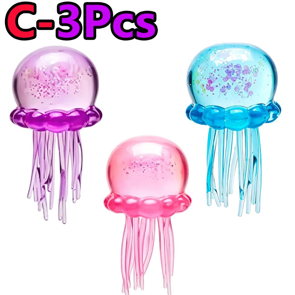 Popular  Jellyfish Octopus Soft Squeeze Fidget Toys Bead Filled Maltose Texture Soft Jelly-Like Stress Relief Squishy Toy