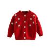 Girls' Wool Embroidered Knit Cardigan - 2025 Autumn/Winter Korean Style Baby Sweater