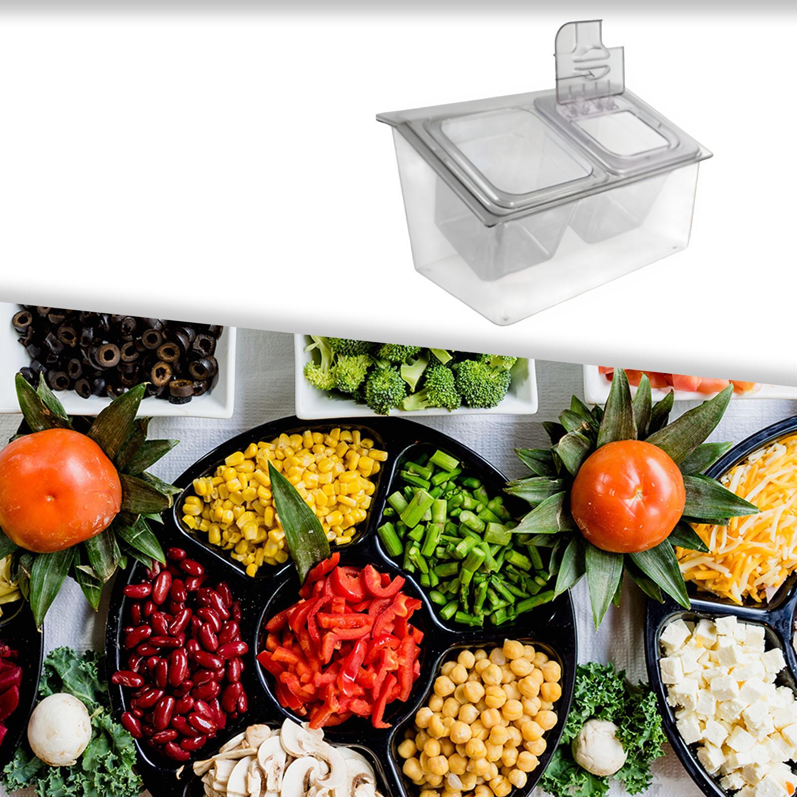 

Chilled Condiment Server Removable Cups Serving Tray Platter Salad Platter Salad Bar Garnish Holder Garnish Tray Outdoor BBQ