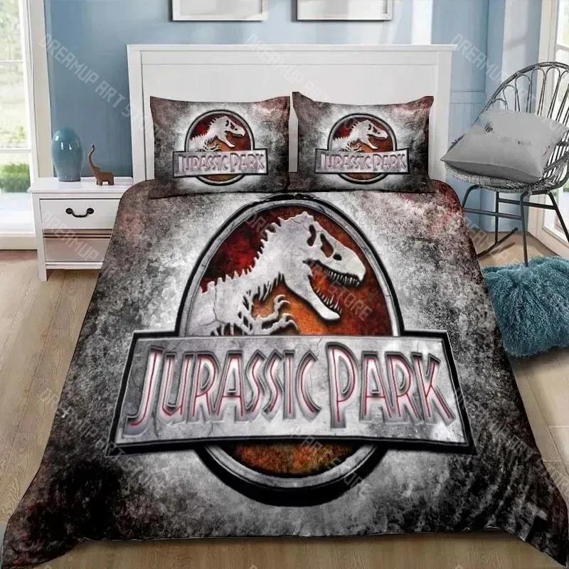 Cartoon Dinosaur Park World Duvet Cover Pillowcase Bedding Set Adult Boys Girls Bedroom Decoration Children Single Double S