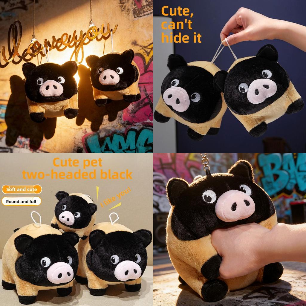Plush Pig Stuffed Toy With Black Hanging Loop For Bedroom Decor And Giftgiving
