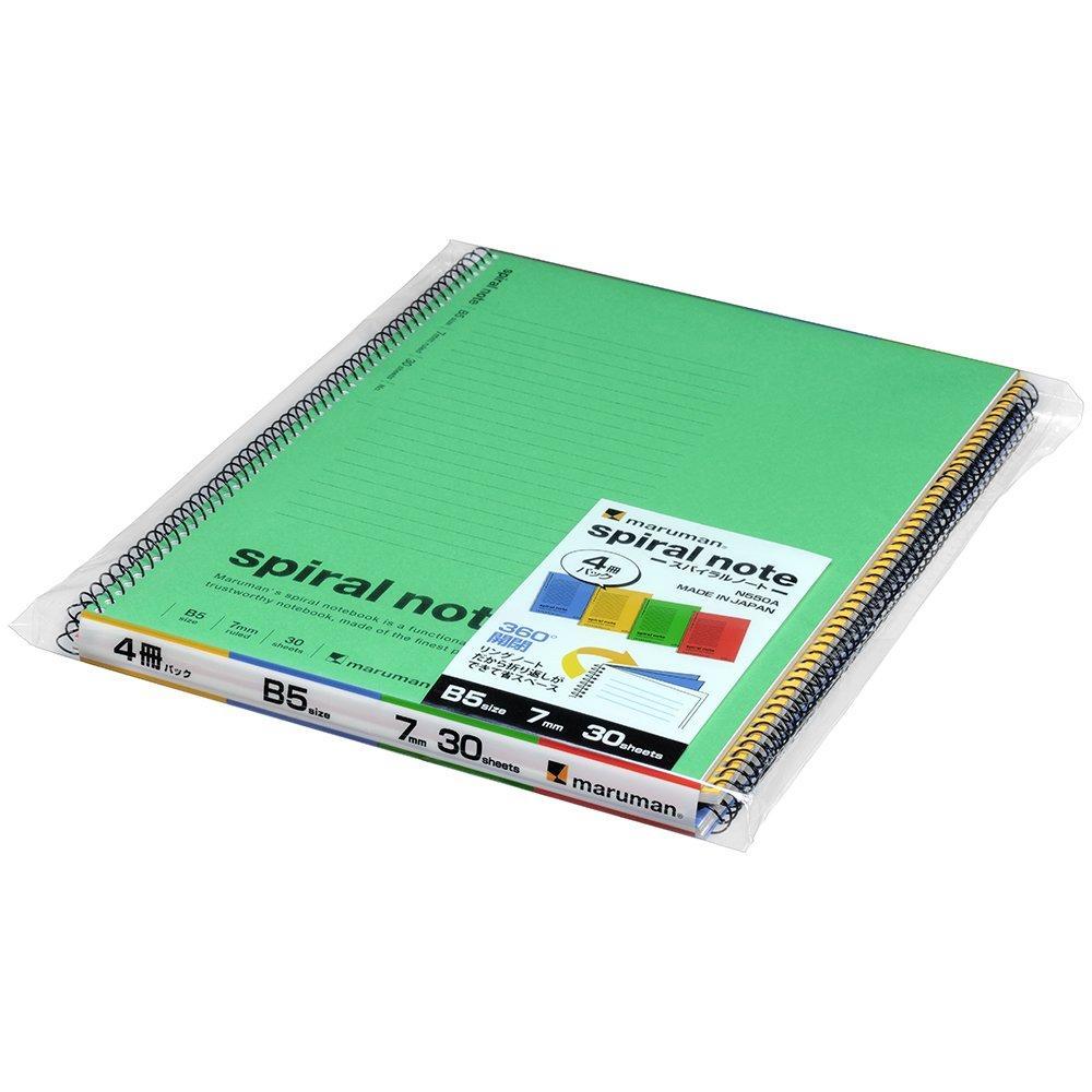 Maruman Notebook, Spiral Ring Notebook, 0.3 Inch (7 Mm), B5 N550A, 4 Books