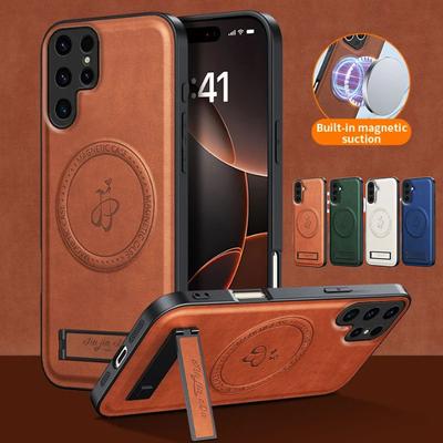 Μαγνητική δερμάτινη θήκη για Samsung S25 Ultra Plus με μαγνητική βάση Magsafe για Galaxy S25+ S24 S22 S23 Ultra