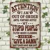 Vintage Metal Sign Beware Im Broken Multipurpose Wall Decor Sign Suitable for Home Porch Garage Cafe Bar Club Farm