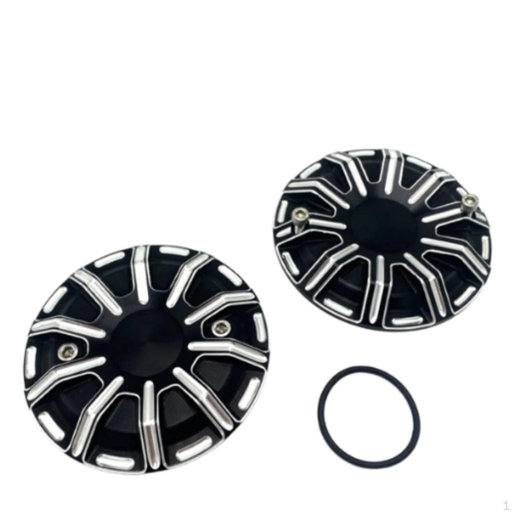 Motorcycle Engine Side Cover Protectors Matte Black Radial Covers Machined