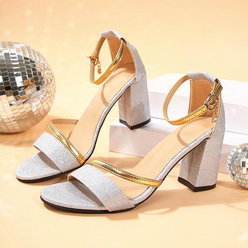 Fashion Fashion Women Sandals 2025 New Low Heels Casual Shoes Woman Sexy Open Toe Summer Square Female Ankle Strap Cover Sandals Women