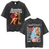 Sabrina Carpenter Graphic Tshirt Merch Vintage Washed Tshirt Unisex Women Clothing Cotton Casual Oversized Short Sleeve T Shirt
