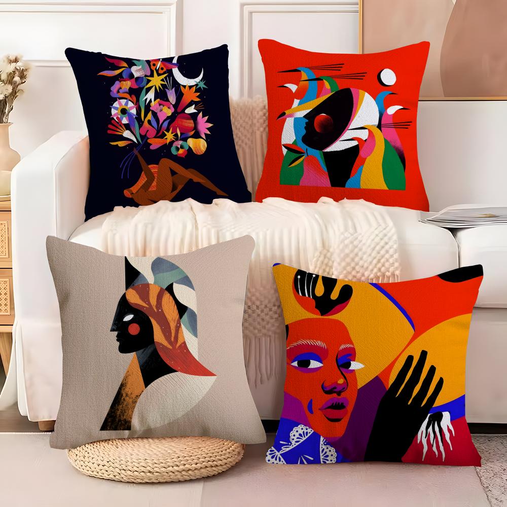 Color Illustrator W-Willian Santiago Art 4 Pillow Case Linen Pillow Case Sofa Home Decor Cushion Cover Cushion Cove