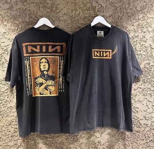 Nine Inch Nails NIN Band Graphic 2 Side Black Unisex Shirt Reprint For Men Women S