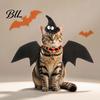 Adjustable Bat Wings for Cats Halloween Cat Costume, Pet Wings, Funny Witch Hat, Felt Wizard Cloaks with Magic Hats Festive Apparel Small Dogs,