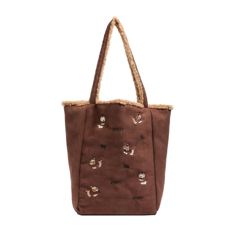 

Can Be Carried Both Sides Oversized Premium Faux Suede Bag for Women Effortlessly Underarm Shoulder Bag Spacious Work Purse кофейный