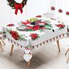 Christmas Poinsettia Bell Tablecloth for Table Decor Reusable Winter Xmas Holiday Kitchen Dining Tablecloth Christmas Decoration