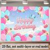 Birthday Theme Banner, Multicolor Photo Backdrop Wall Decor for Party