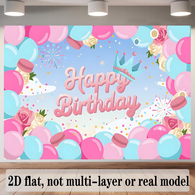 Birthday Theme Banner, Multicolor Photo Backdrop Wall Decor for Party