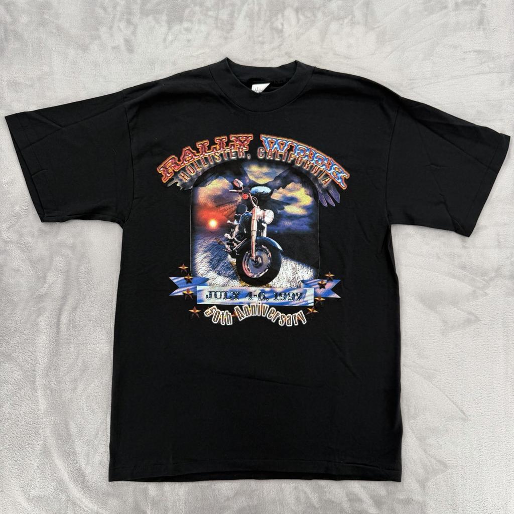 1997 Vintage Hollister - 4th of July Rally Bike Week T-shirt L - FREESHIP HARLEY Unisex T-Shirt