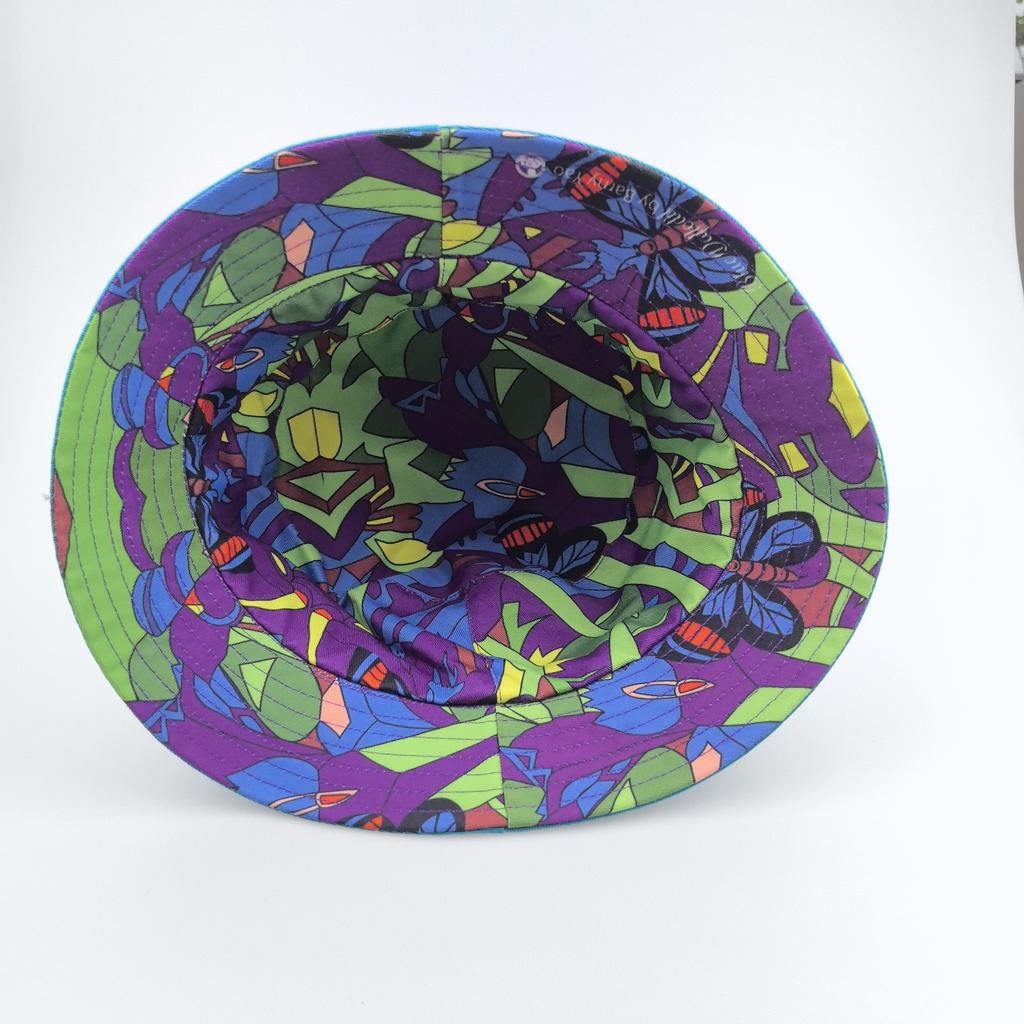 Custom High Quality Reversible Bucket Cap Sun Hat With Embroidered Cartoon Pattern Visor for Outdoor Sports & Fishing Bucket Hat