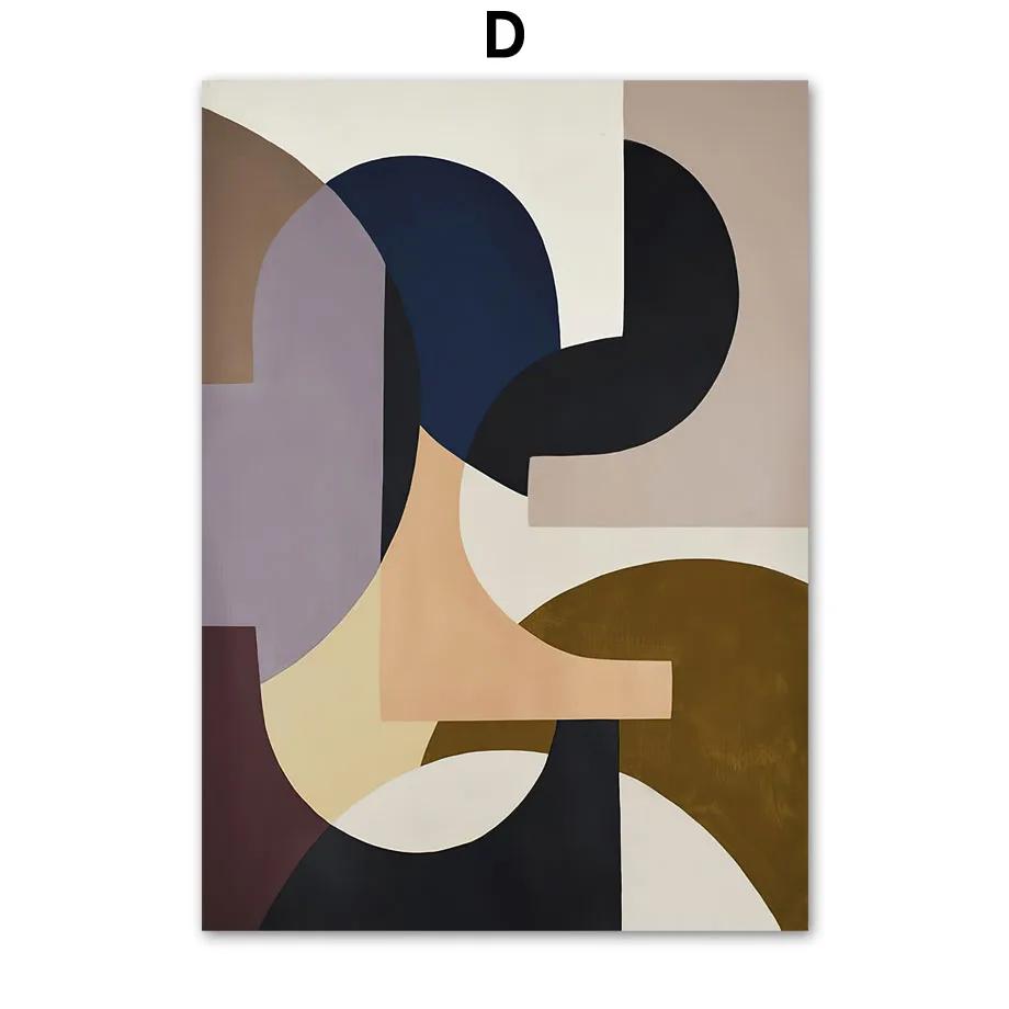 Sofia Lind Striped Pajamas Woman Geometry Leaf Canvas PaintingNordic Poster Wall Art Print  Retro Pictures For Living Room Decor