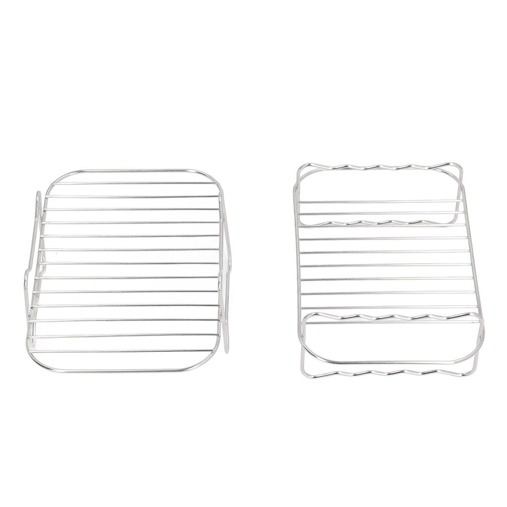 Double Layer Baking Grill Stainless Steel Dishwasher Safe Heat Evenly Fryer Skewer Rack for Cooking