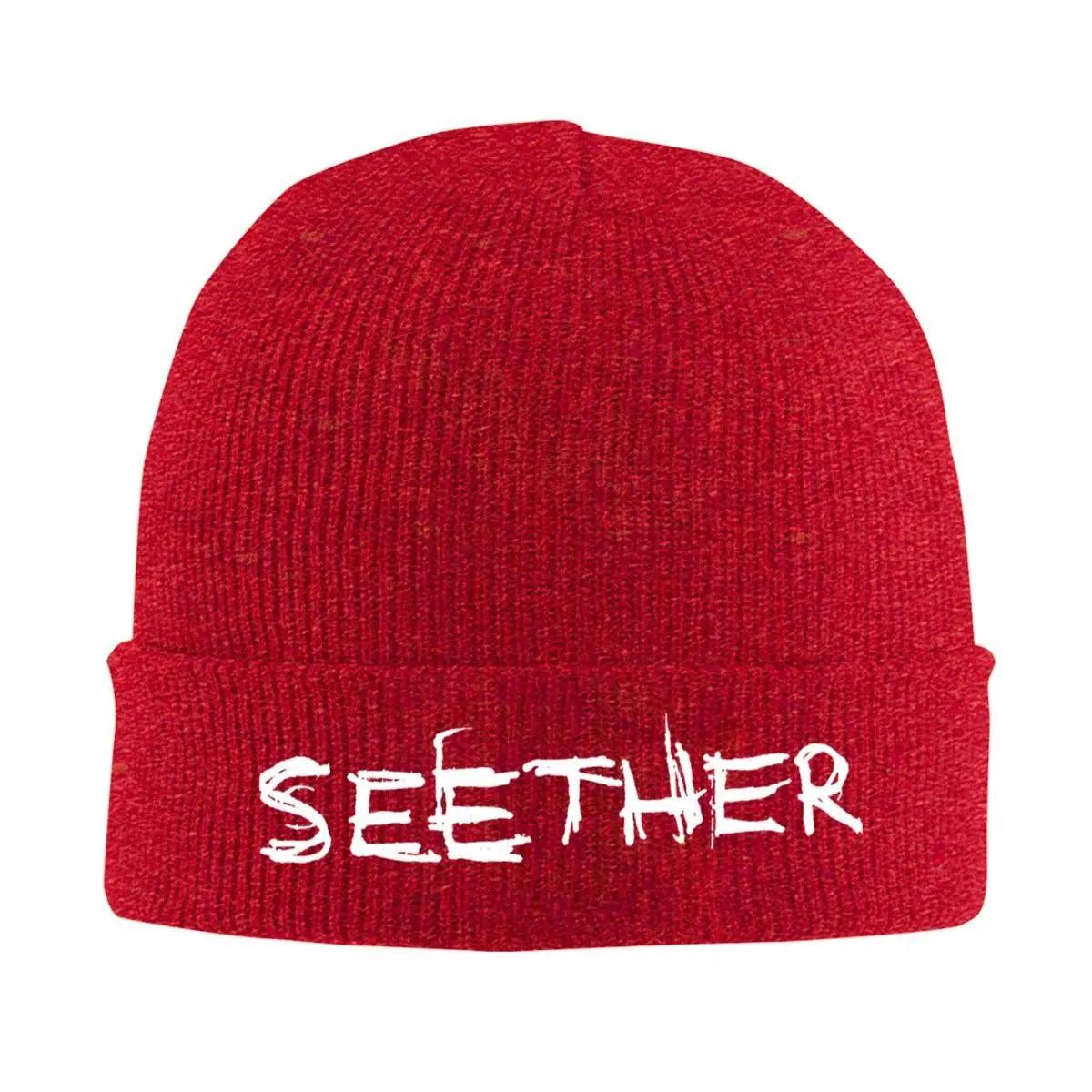 New SEETHER Knitted Hat Womens Unisexs Skullies Beanies Autumn Winter Hat Acrylic Crochet Caps