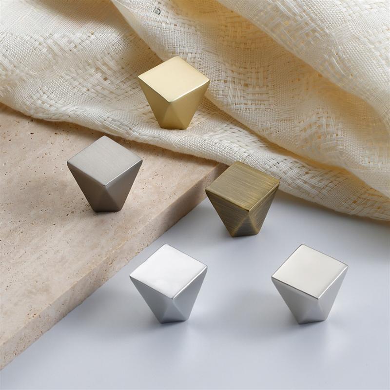 Geometric Design Drawer Cabinet Door Single-Hole Square Handles Solid Zinc Alloy Simple Furniture Wardrobe Small Handle