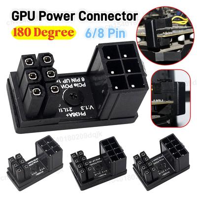 Grafikkarte 180° Stromversorgungsadapter Stecker Winkel GPU Netzteil Lenkverbinder PCI-E 6Pin 8Pin Drehbarer Verkabelungsartefakt