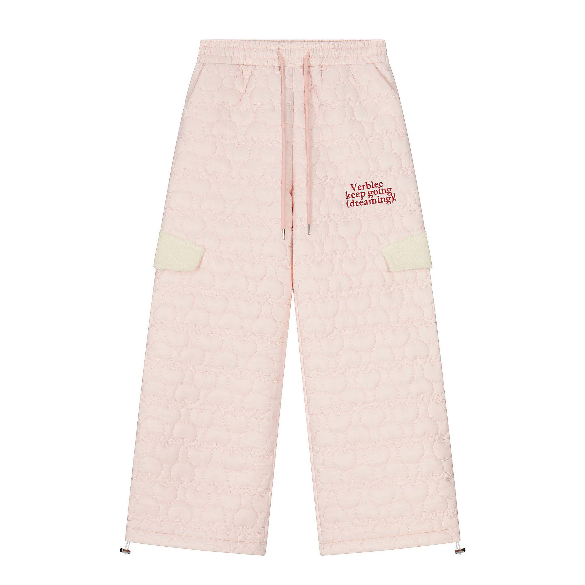 

Women s Winter 2025 Warm Cotton Drawstring Pants - Thickened, Loose-Fit, Casual Straight Leg Small розовый