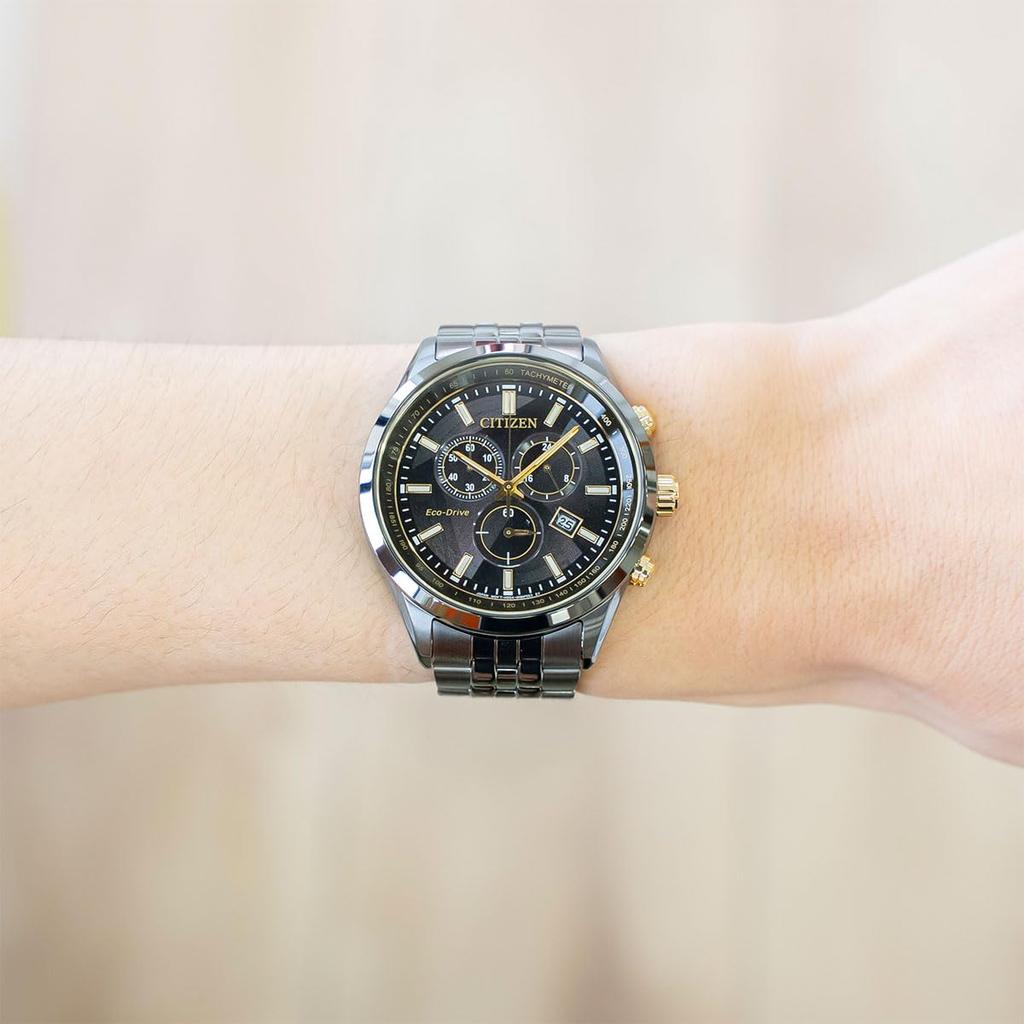 Citizen KOLEKCJA AT2576-68E LIGHT w KOLORZE CZARNYM Eco-Drive Edycja Limitowana z okazji 50. Rocznicy Zegarek Męski Czarny i Złoty