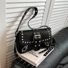 Bolsa de Axila Estilo Punk Tendência Bolsa de Axila Grande Capacidade Bolsa de Mão Estilo Vintage Bolsa de Ombro com Design de Rebites Para Mulheres