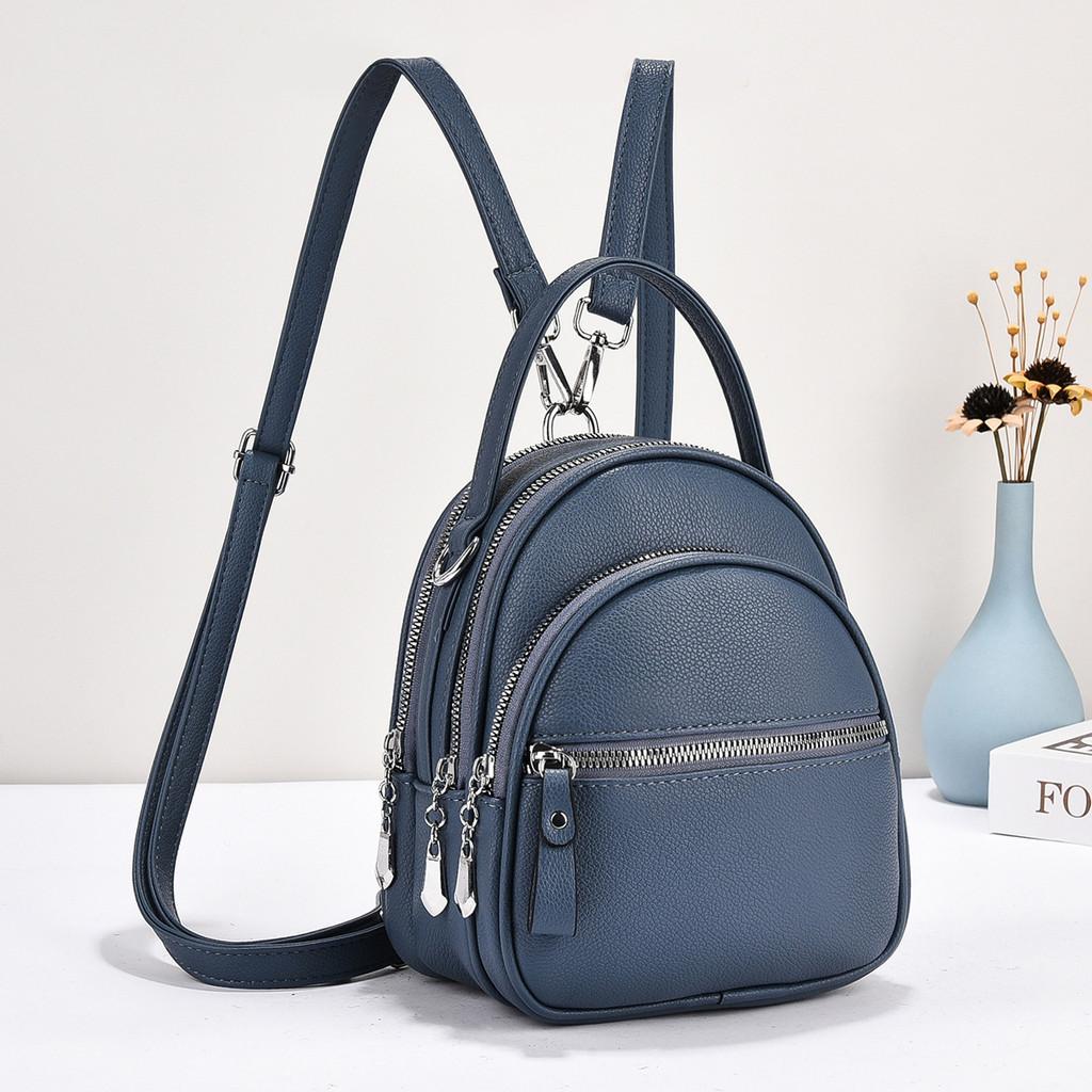 Stylish Macaron Color Block Backpack Versatile Spacious Lightweight Tote Bag For Women