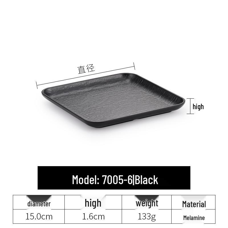 

Retro Melamine Square Plate - Porcelain-Look Plastic for Cold Dishes, BBQ, Hot Pot, and Side Dishes. Ideal for Commercial Use.