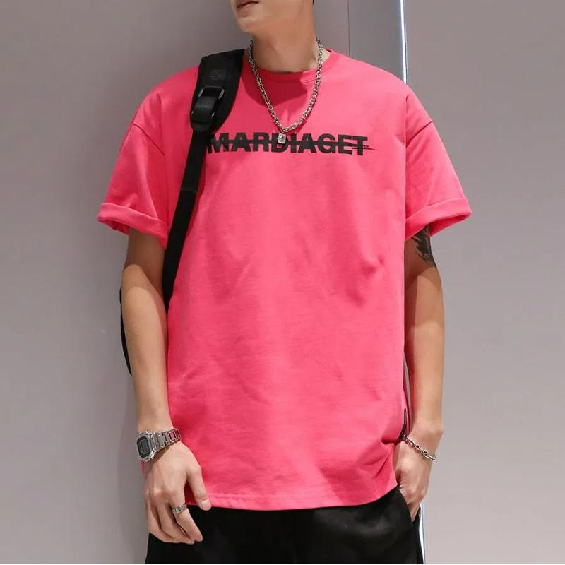 

Мужская трендовая футболка с принтом букв, уличная одежда Y2K, повседневные простые футболки оверсайз, летние топы из хлопка с коротким рукавом и круглым вырезом, ropa hombre XXXL красный