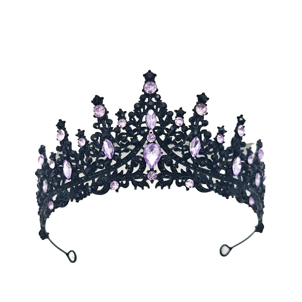 European Style Bridal Crown Alloy Hair Accessories Wedding Rhinestone Headband Electroplating Birthday Crown Dinner Wedding Headdress