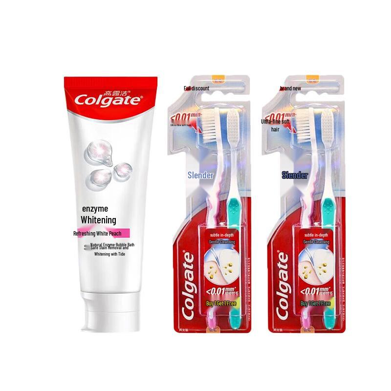 Colgate Peach Mint Whitening Toothpaste & Toothbrush Combo (2-Pack)