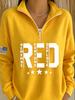 Winter 2026 American Flag Print Women's Half-Zip Hoodie