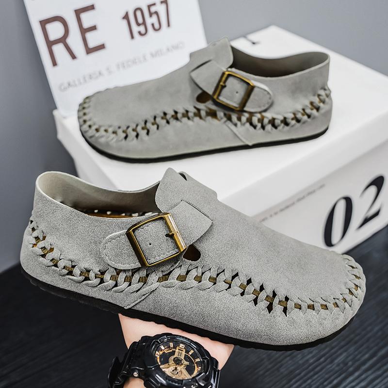 Fashion Handmade Leather Men's Loafers Spring Autumn Casual Flats Soft Sole Driving Shoes Fashion Male Slip on Flats Sneakers Moccasins