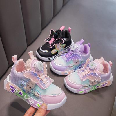 Nuove scarpe primaverili per studenti, scarpe con bottoni rotanti, scarpe casual per ragazze, scarpe da corsa per bambini di mezza età