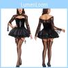 Gothic Witch Costume With Polyester Fabric For Halloween Cosplay Enthusiasts