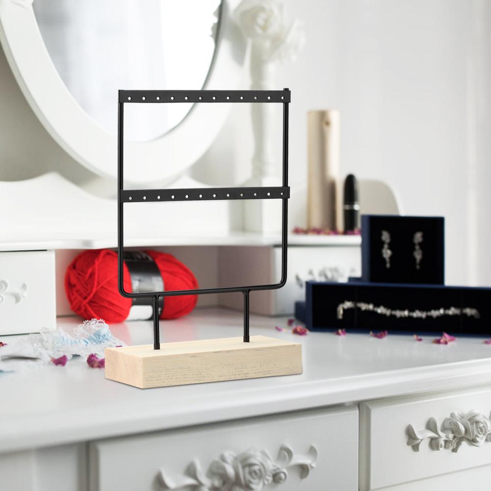 24 Holes Elegant Metal Jewelry Storage Rack Earrings Necklace Display Stand   for Home