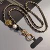 Mobile Phone Case Universal Hanging Rope Long Cross-body Camellia Pearl Picking Chains Girls' Moviles Mobile Phone Lanyards