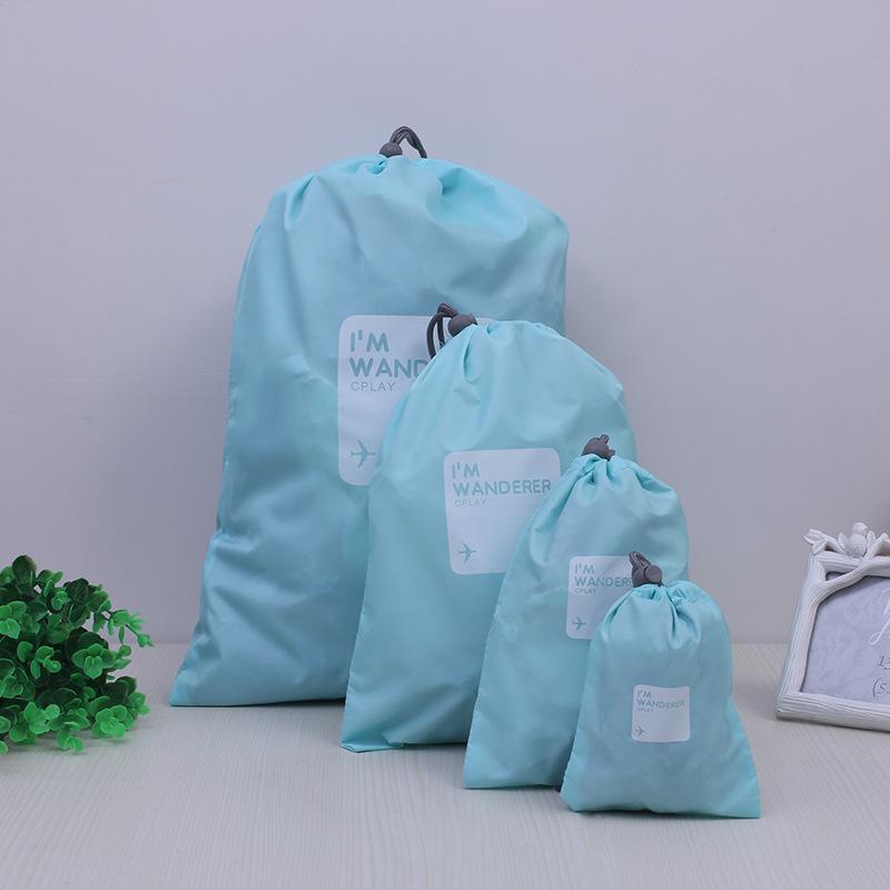 Drawstring Travel Bag Set - 4-Piece Underwear Organizer