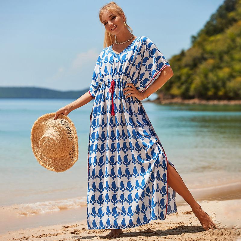 Loose-Fit Cotton Holiday Robe: Sun Protection Beach Jacket and Bikini Cover-Up