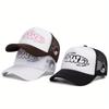 Classic American Vintage Embroidered Mesh Hat With Sun Protection For Men Women