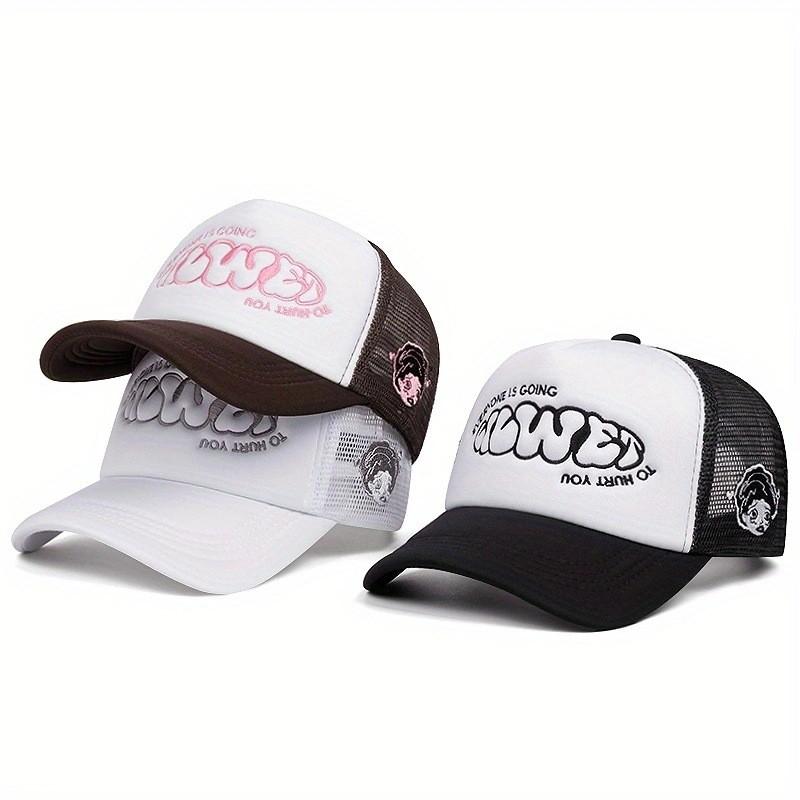 Classic American Vintage Embroidered Mesh Hat With Sun Protection For Men Women