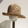 Flower Handmade Fisherman Hat Straw Material Sun Hat Fashion Panama Straw Hat  Beach