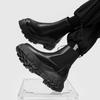 Mode Britischer Stil Herrenmode Chelsea Boots Designer Plateauschuhe Bühne Nachtclub Cowboy Echtleder Stiefel Chunky Botas