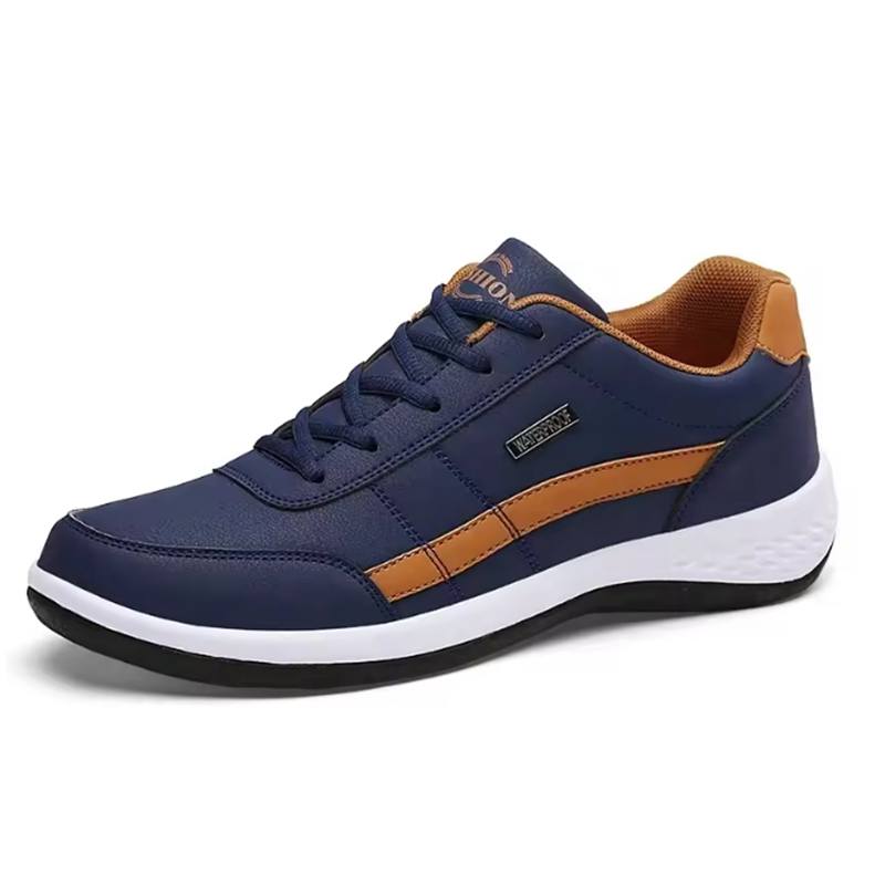 Schuhe zum Schnüren Vulkanisierte Herren Leder Sneaker Wasserdicht Lässig Bequem Herren Sneaker 39 navy blau