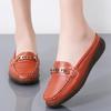 Damesslippers Zachte muilezels Loafers Instapper Casual elegante zomer Ademend lederen zwarte mocassinschoenen