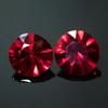 Natural Red Ruby Loose Gemstone 15.96 Ct Round Shape Pair for Jewelry Making and Gem Collections